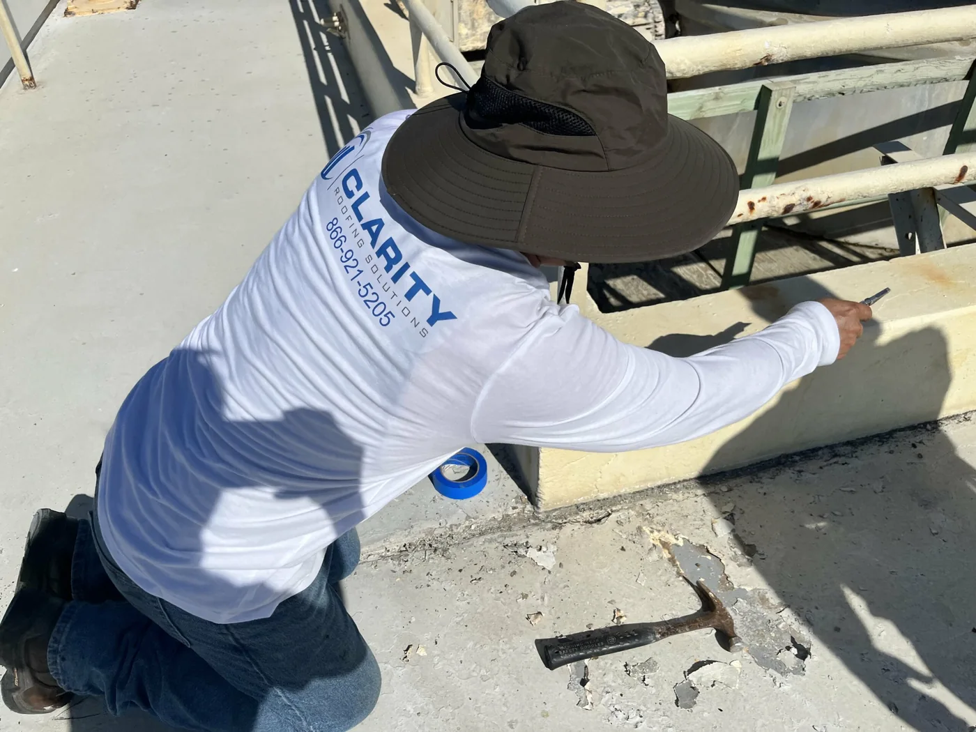 Clarity Roofing waterproofing a flat roof in Deerfield Beach, South Florida