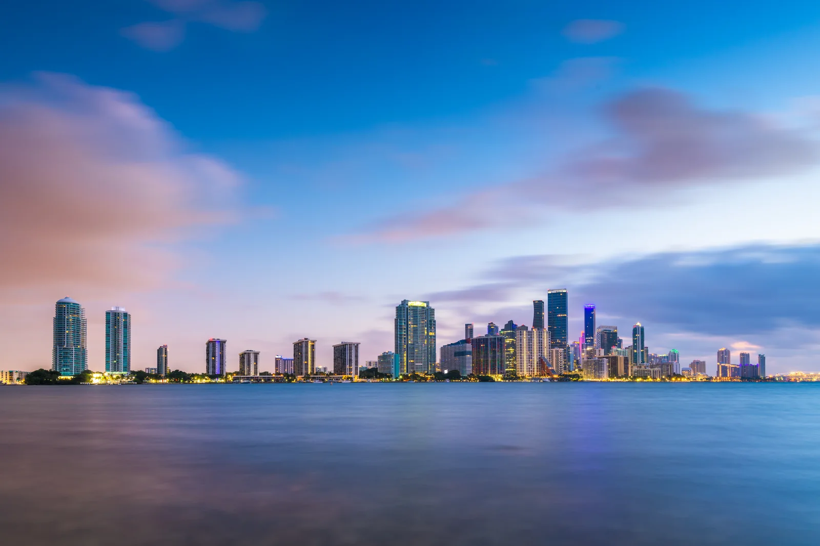 Miami South Florida skyline on the bay